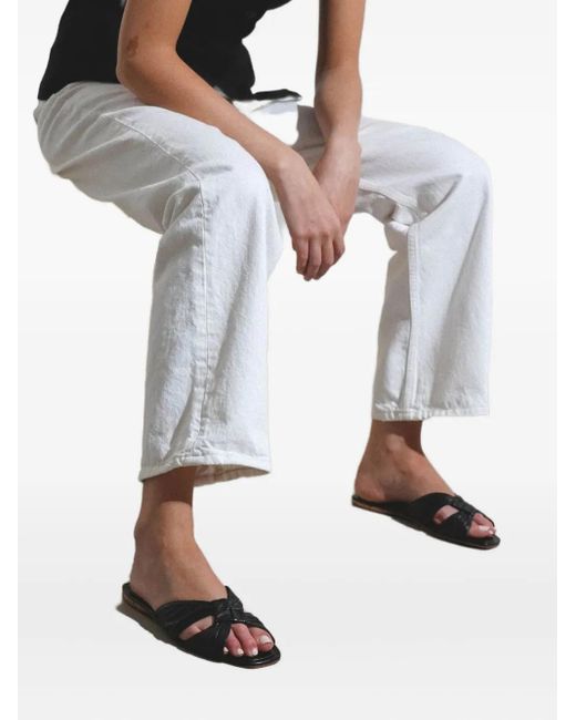 The Row Black Knot-Detail Leather Sandals