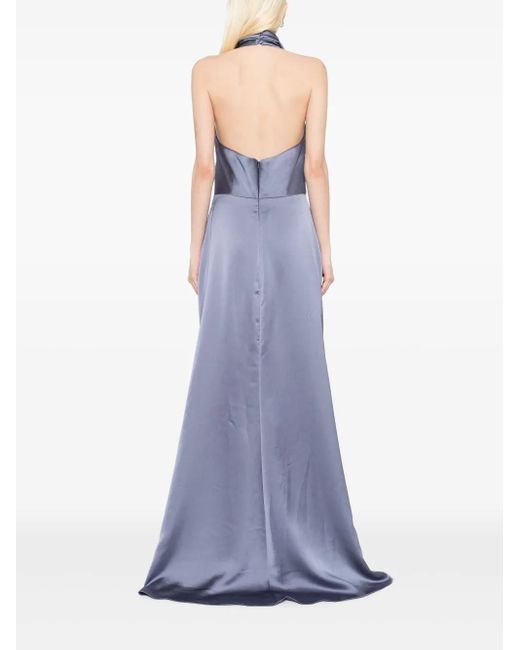 Amsale カウル サテンドレス Purple