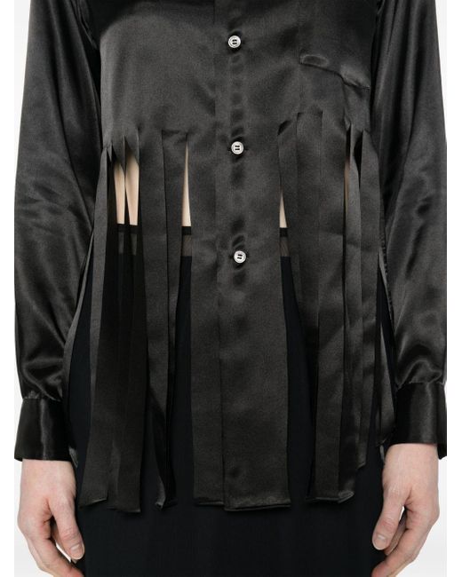 Camicia con frange di Comme des Garçons in Black