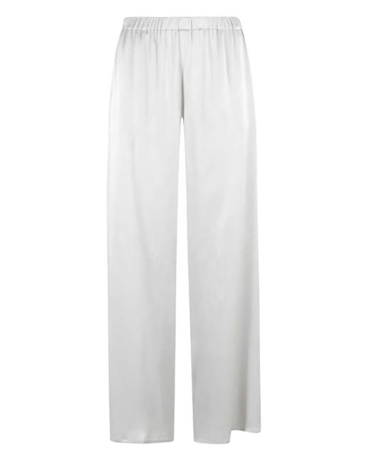 Antonelli White Elastic-Waist Straight Trousers