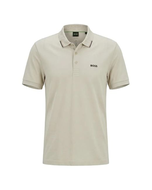 Boss White Polo Paddy À Logo Imprimé for men