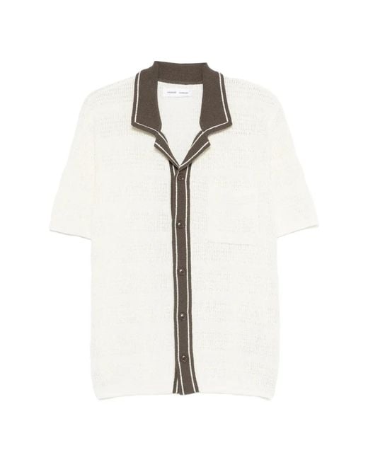 Samsøe & Samsøe White Sapercy Button Trim Polo Shirt for men