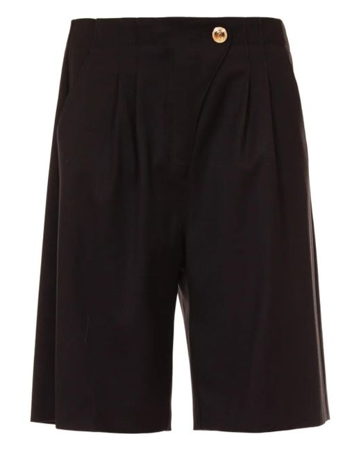 Just Cavalli Black Pleated Button Shorts