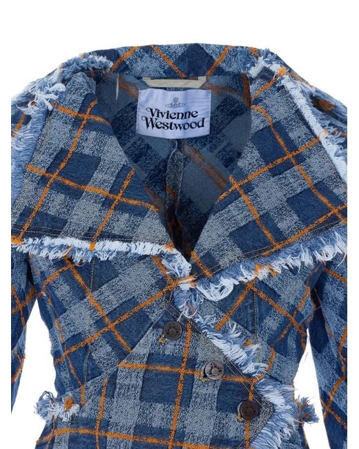 Vivienne Westwood Blue Worth More Frayed Jacket