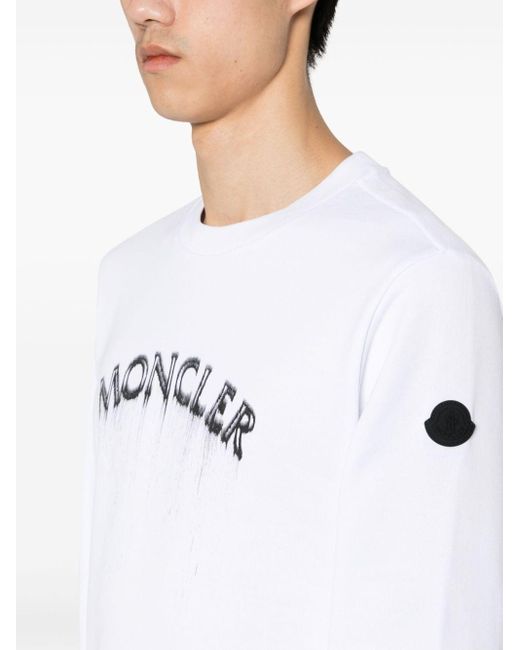 Moncler Sweatshirt mit Logo-Print in White für Herren