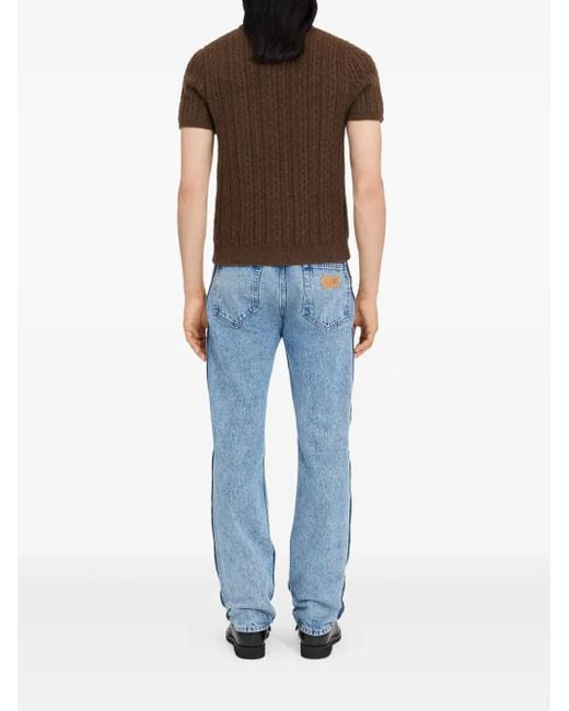 メンズ MM6 by Maison Martin Margiela ケーブルニット ポロシャツ Brown