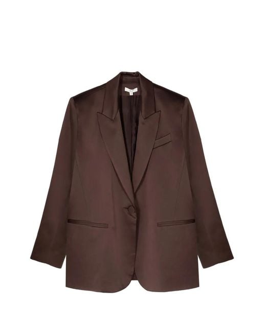 The Sei Brown Oversized Silk Blazer