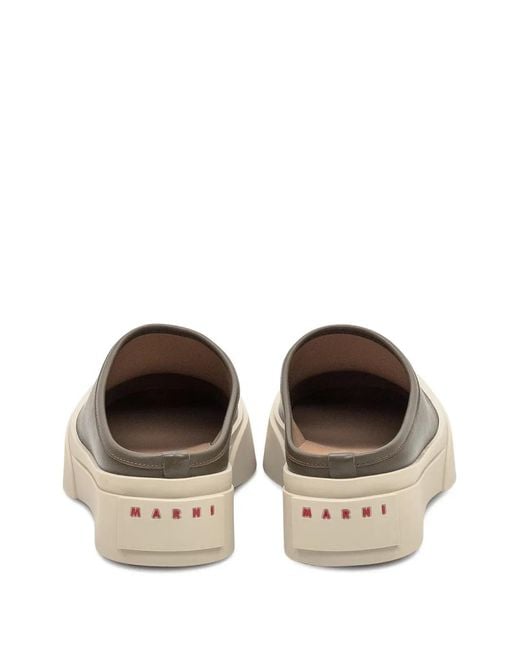 Marni Brown Platform Leather Slip-Ons for men