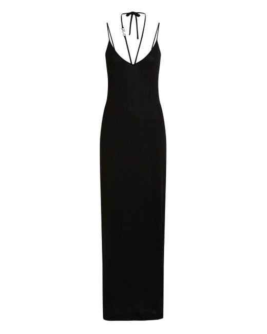 Karl Lagerfeld Black Dna Shine Halterneck Beach Dress