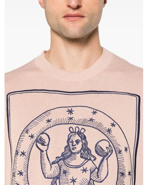 Etro Pink Logo Embroidery Sweater for men