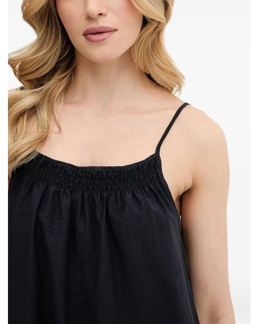 Marc O' Polo Black Smocked-detail Slip Dress
