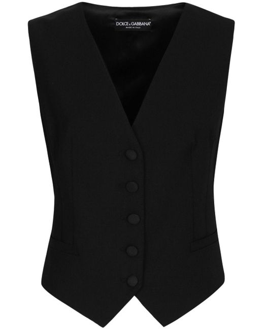 Dolce & Gabbana Black Wool-blend Vest Top