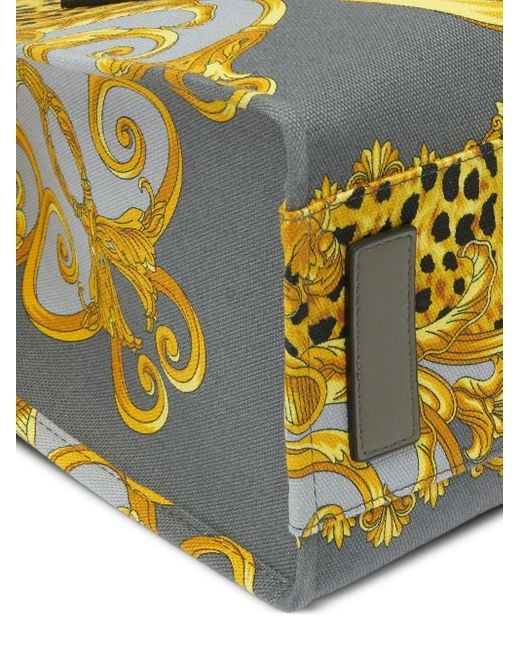 Versace Yellow Leopard-Print Baroque Tote Bag