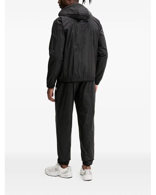 EA7 Black Ventus7 Grid-Pattern Track Pants for men