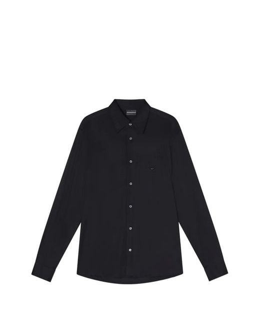 Emporio Armani Blue Buttoned Shirt for men