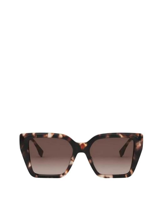 Fendi Brown Ff Diamonds Square-Frame Sunglasses