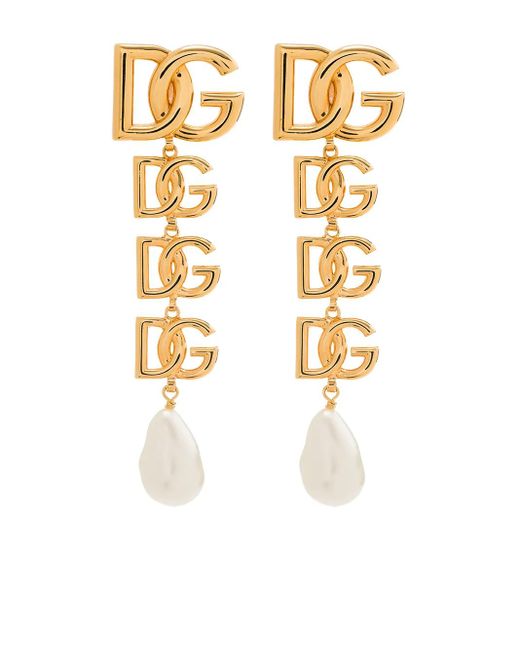 Dolce & Gabbana Metallic Clip-On Earrings With Dg Logo