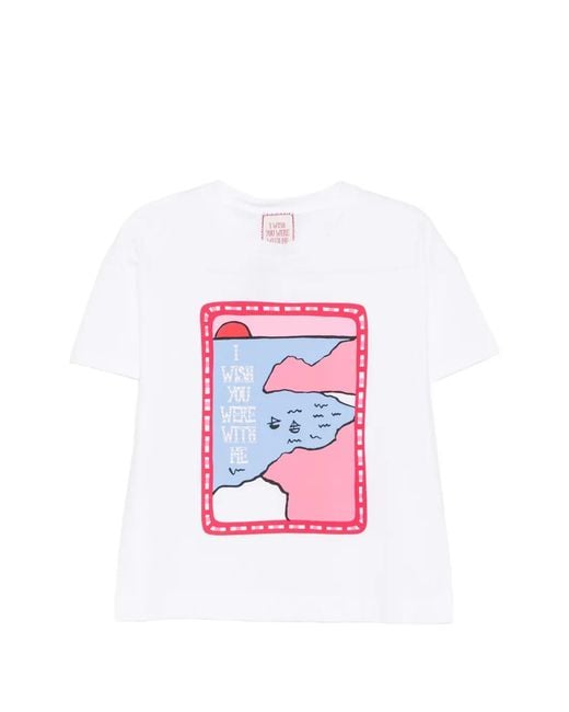 Pennyblack White Graphic-Print Short-Sleeve T-Shirt