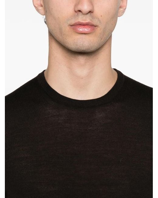 GIUUNO Black Crew-Neck Panelled T-Shirt for men