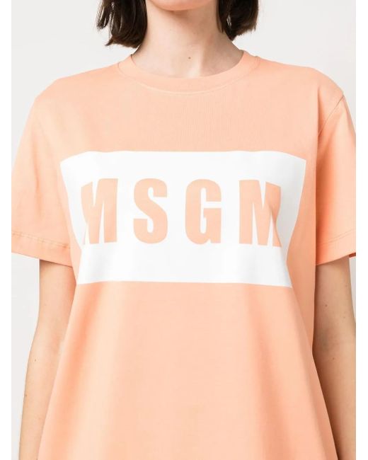 MSGM T-Shirt Met Logoprint in het Pink