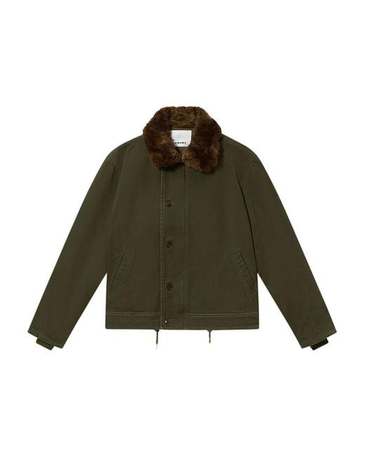 Isabel Marant Green Andy Fur-Collar Jacket for men
