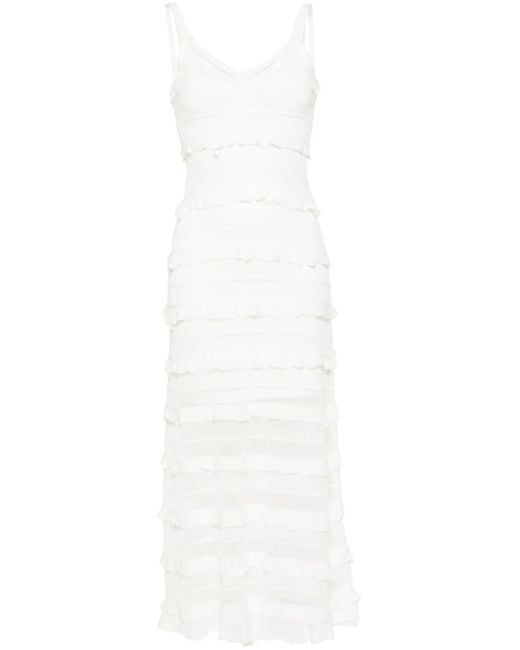 Sandro White Knit Maxi Dress
