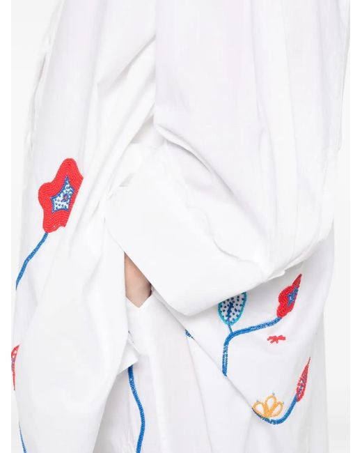 Forte_forte White Broderie En Rêve Mini Shirt Dress