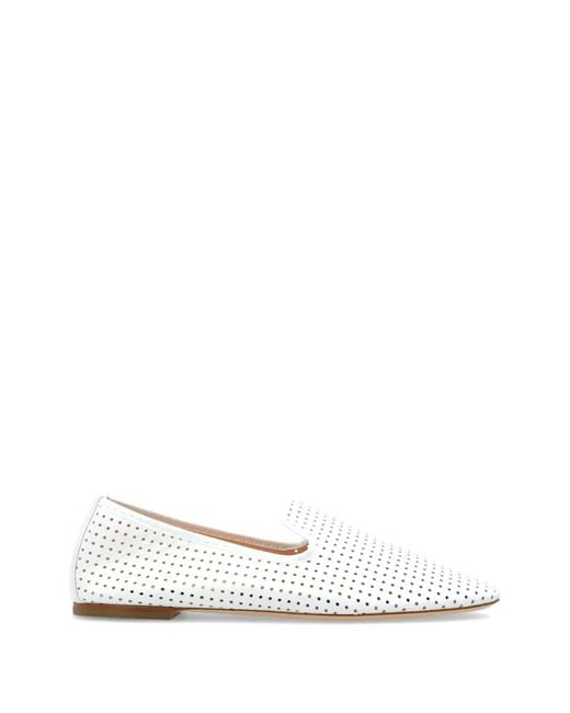 Agl Attilio Giusti Leombruni White Lucy Perforated Loafers