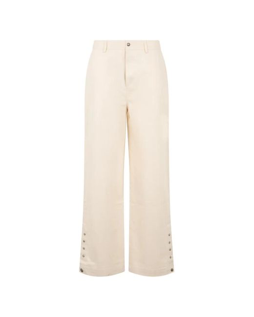 Palm Angels White Palm Tree Loose Trousers for men