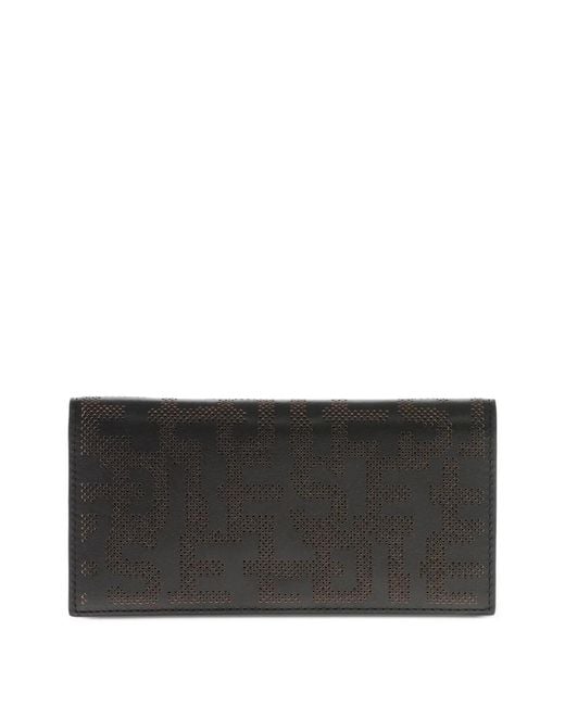 DIESEL Black Perforated Logo Wallet