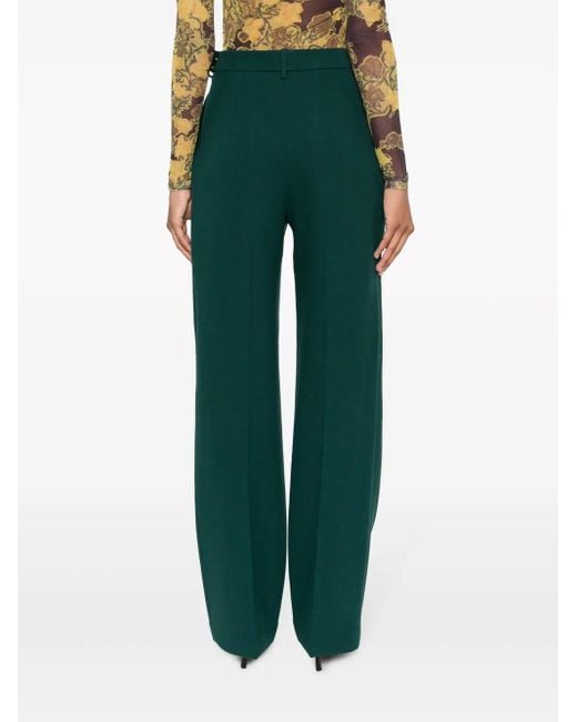 Alexandre Vauthier Green Houndstooth Wide-Leg Trousers