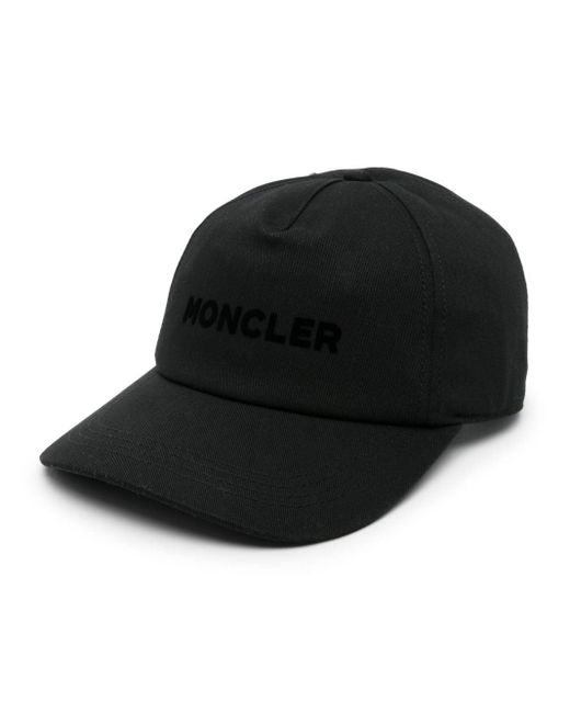 Moncler Black Logo-Print Cotton Baseball Cap for men