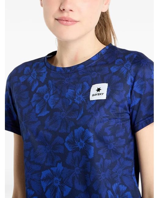 Saysky Blue Floral-Print T-Shirt