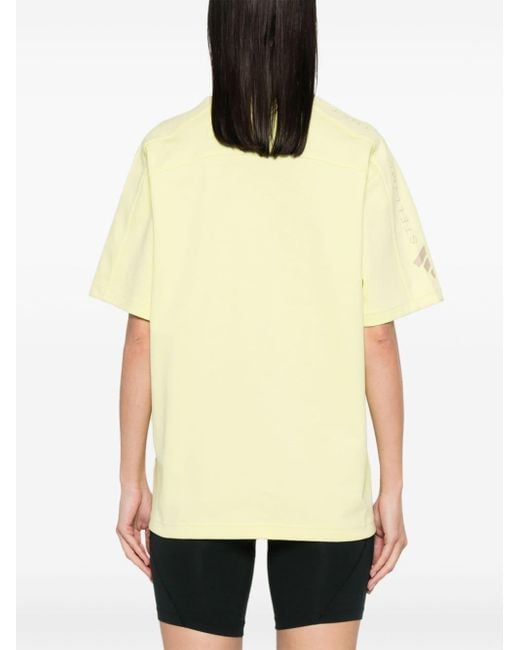 Adidas By Stella McCartney Yellow Logo-print T-shirt
