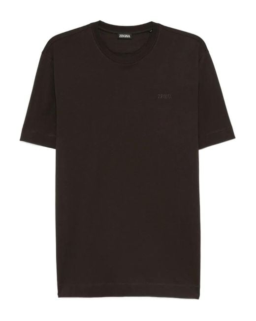 Embroidered logo polo shirt Zegna de hombre de color Black