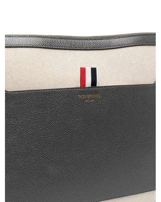 Thom Browne Black Two-Tone Canvas Document Holder for men