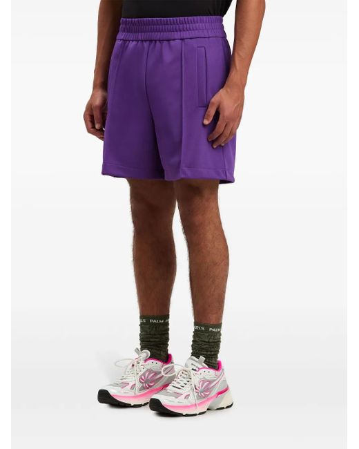 Palm Angels Trainingsshorts Met Logo in het Purple voor heren