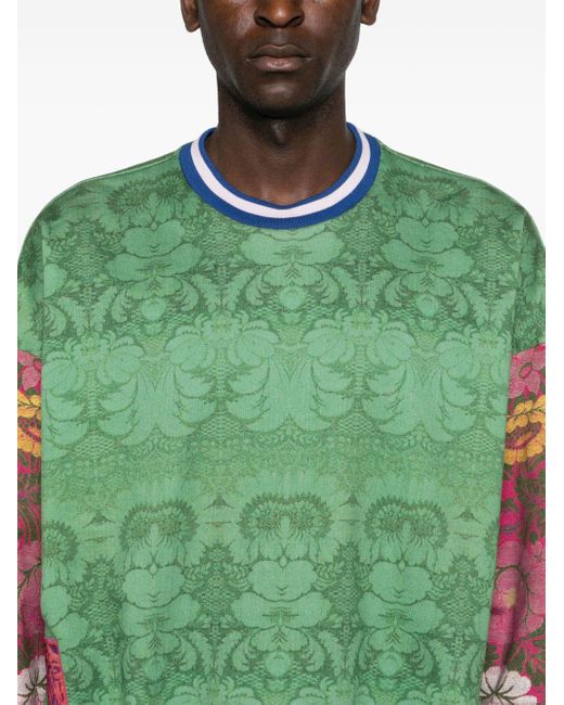 Pierre Louis Mascia Green Spada Mix-print Sweatshirt for men
