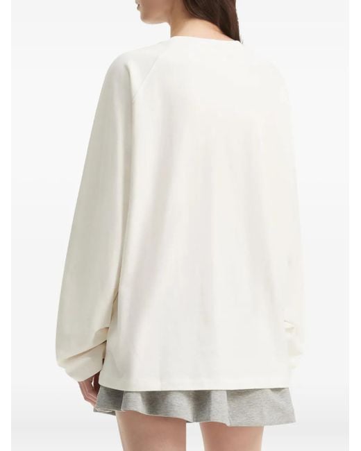 B+ AB リボン スウェットシャツ White