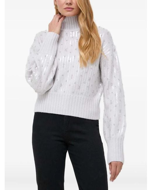Patrizia Pepe White Pullover mit Pailletten