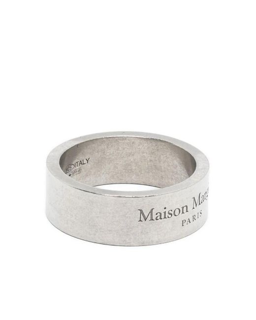 Maison Margiela White Ring With Engraved Logo for men