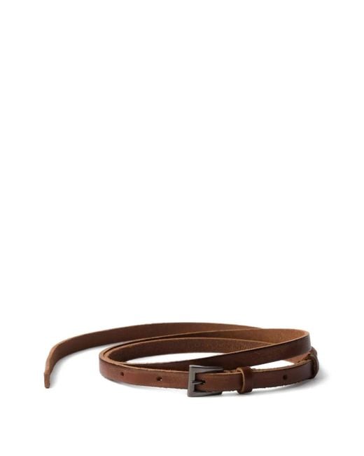 Prada バックル レザーベルト Brown