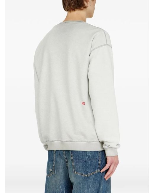 Sudadera Con Estampado Dévoré DIESEL de hombre de color White