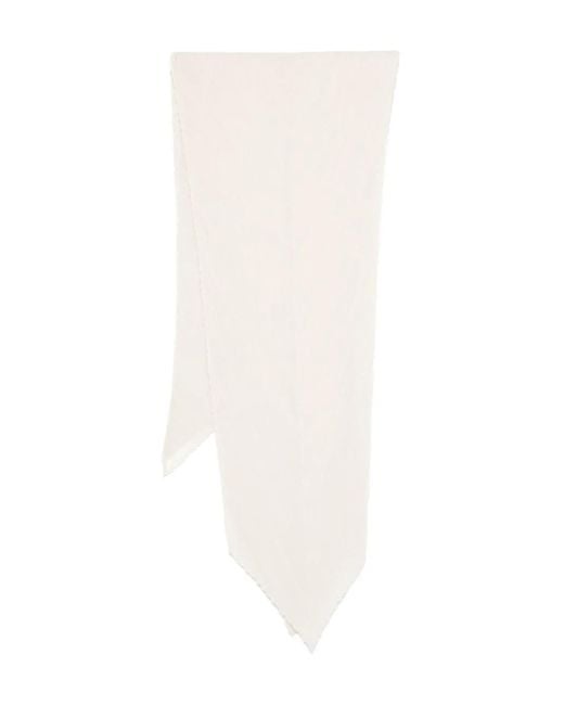 Pleats Please Issey Miyake White Pleated Scarf