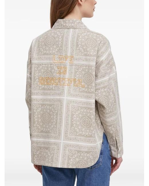 Mos Mosh Natural Patterned Shirt