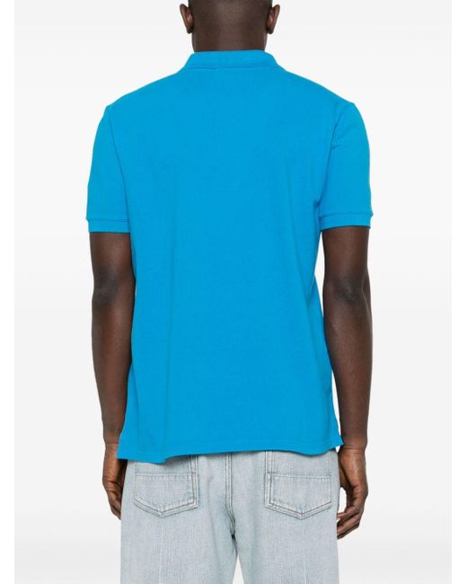 Maison Kitsuné Blue Fox Head Cotton Polo Shirt for men