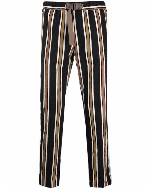 Manuel Ritz Gestreifte Straight-Leg-Hose in Black für Herren