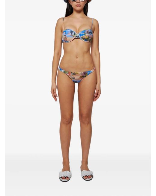 Les Benjamins Blue Printed Bikini Bottom