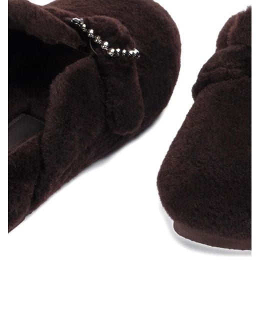 Le Silla バックル フラットミュール Black