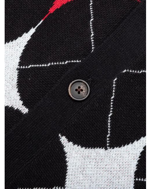 AWAKE NY Black Patterned Cardigan for men